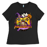 Black halloween gamer Ladies Tee - CowGirlArtShop