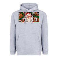 Heather Grey christmas with santa Heavyweight Hoodie - AdoDesignShop