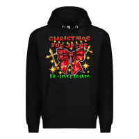 Black festive christmas message with crosses Premium Hoodie - CowhideDigitalArt
