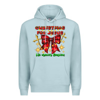 Blue Mist festive christmas message with crosses Premium Hoodie - CowhideDigitalArt