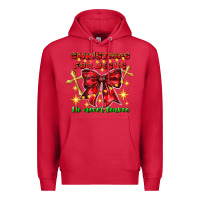 Cardinal festive christmas message with crosses Premium Hoodie - CowhideDigitalArt
