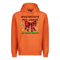 Carrot festive christmas message with crosses Premium Hoodie - CowhideDigitalArt