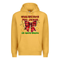 Mustard festive christmas message with crosses Premium Hoodie - CowhideDigitalArt
