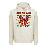 Oatmeal Heather festive christmas message with crosses Premium Hoodie - CowhideDigitalArt