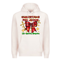 Pale Pink festive christmas message with crosses Premium Hoodie - CowhideDigitalArt