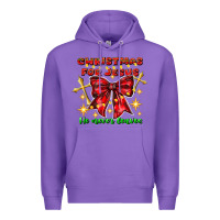 Purple festive christmas message with crosses Premium Hoodie - CowhideDigitalArt