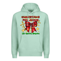 Seafoam festive christmas message with crosses Premium Hoodie - CowhideDigitalArt