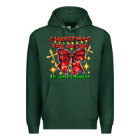 Sports Green festive christmas message with crosses Premium Hoodie - CowhideDigitalArt