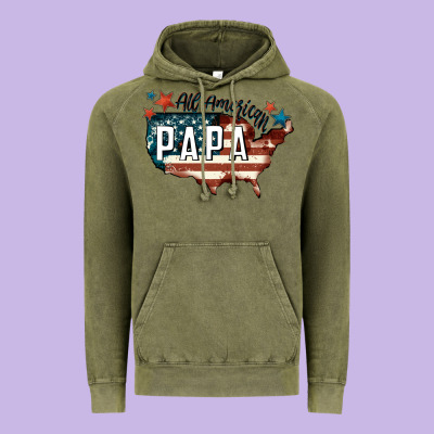 All American Papa Vintage Hoodie Designed By Fadigitalartstudio