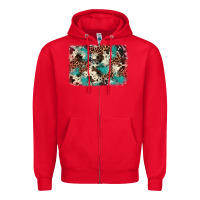Red turquoise glitter cowhide background Zipper Hoodie - BarkalooDesign