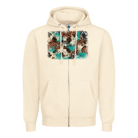 Sandshell turquoise glitter cowhide background Zipper Hoodie - BarkalooDesign