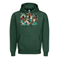 Sports Green turquoise glitter cowhide background Zipper Hoodie - BarkalooDesign