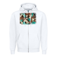 White turquoise glitter cowhide background Zipper Hoodie - BarkalooDesign