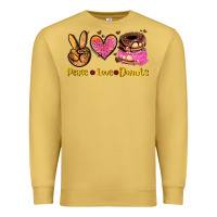 Antique Gold peace love donuts Premium Sweatshirt - AdoDesignShop