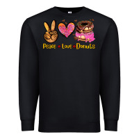 Black peace love donuts Premium Sweatshirt - AdoDesignShop