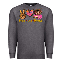 Charcoal Heather peace love donuts Premium Sweatshirt - AdoDesignShop