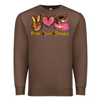 Chestnut peace love donuts Premium Sweatshirt - AdoDesignShop