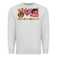 Dove Grey peace love donuts Premium Sweatshirt - AdoDesignShop
