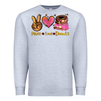 Heather Grey peace love donuts Premium Sweatshirt - AdoDesignShop