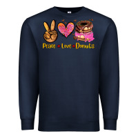 Navy peace love donuts Premium Sweatshirt - AdoDesignShop