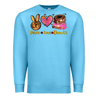 Ocean Blue peace love donuts Premium Sweatshirt - AdoDesignShop