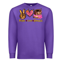 Purple peace love donuts Premium Sweatshirt - AdoDesignShop