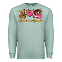Seafoam peace love donuts Premium Sweatshirt - AdoDesignShop