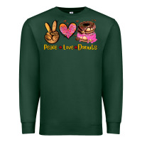 Sports Green peace love donuts Premium Sweatshirt - AdoDesignShop