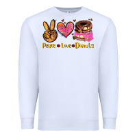 White peace love donuts Premium Sweatshirt - AdoDesignShop