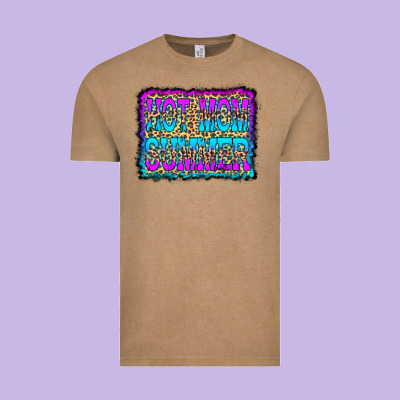 Hot Mom Summer Leopard Vintage Tee Designed By Cowcowdesign
