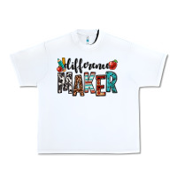 White difference maker teacher Urban Heavy Tee - OliviaCreatesArt