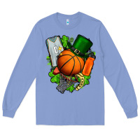 Colony Blue St. Patrick's Day Basketball Long Sleeve Tee - FaDigitalArtStudio