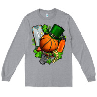 Heather Grey St. Patrick's Day Basketball Long Sleeve Tee - FaDigitalArtStudio
