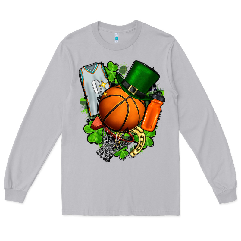 St. Patrick's Day Basketball Long Sleeve Tee by FaDigitalArtStudio | Teevron