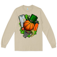 Mushroom St. Patrick's Day Basketball Long Sleeve Tee - FaDigitalArtStudio