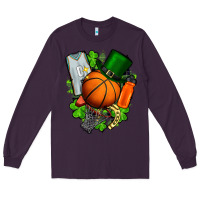 Plum St. Patrick's Day Basketball Long Sleeve Tee - FaDigitalArtStudio