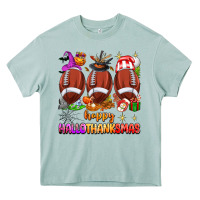 Happy Hallothanksmas Football Heavy Core Tee | Teevron