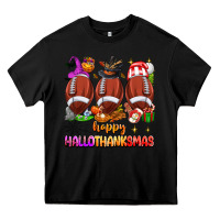 Black happy hallothanksmas football Heavy Core Tee - texasbilliewilder