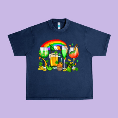 Wine Glasses St. Patricks Urban Heavy Tee Designed By Oliviacreatesart