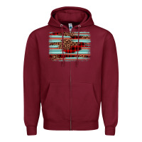 Burgundy leopard serape background Zipper Hoodie - BarkalooDesign
