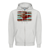 Dove Grey leopard serape background Zipper Hoodie - BarkalooDesign