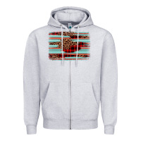 Heather Grey leopard serape background Zipper Hoodie - BarkalooDesign