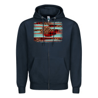 Navy leopard serape background Zipper Hoodie - BarkalooDesign