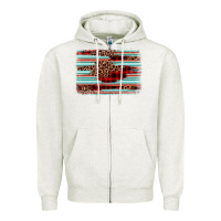 Oatmeal Heather leopard serape background Zipper Hoodie - BarkalooDesign