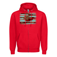 Red leopard serape background Zipper Hoodie - BarkalooDesign