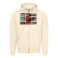 Sandshell leopard serape background Zipper Hoodie - BarkalooDesign