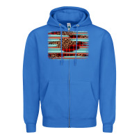 True Royal leopard serape background Zipper Hoodie - BarkalooDesign
