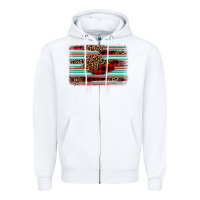 White leopard serape background Zipper Hoodie - BarkalooDesign