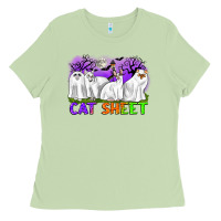 Matcha cat sheet ghost cats halloween Ladies Tee - CowGirlArtShop