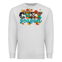 Dove Grey cozy season with coffee cup Premium Sweatshirt - AdoDesignShop